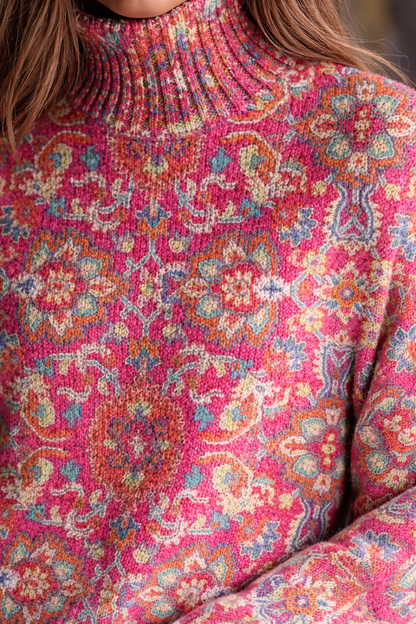 Florence | Floral Knit Turtleneck