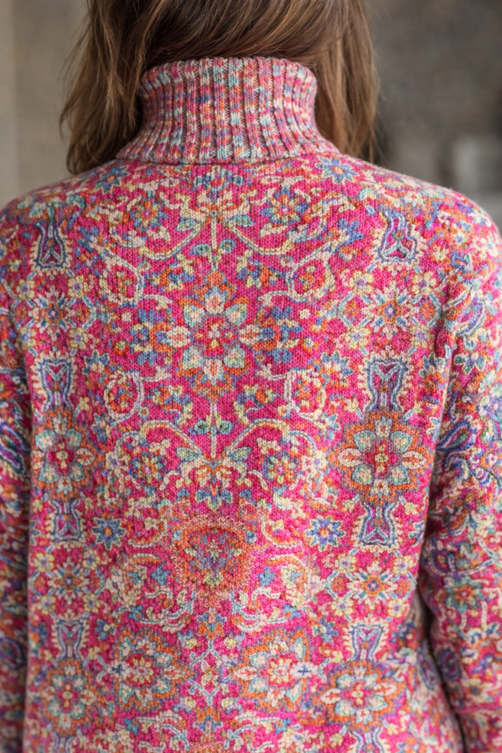 Florence | Floral Knit Turtleneck