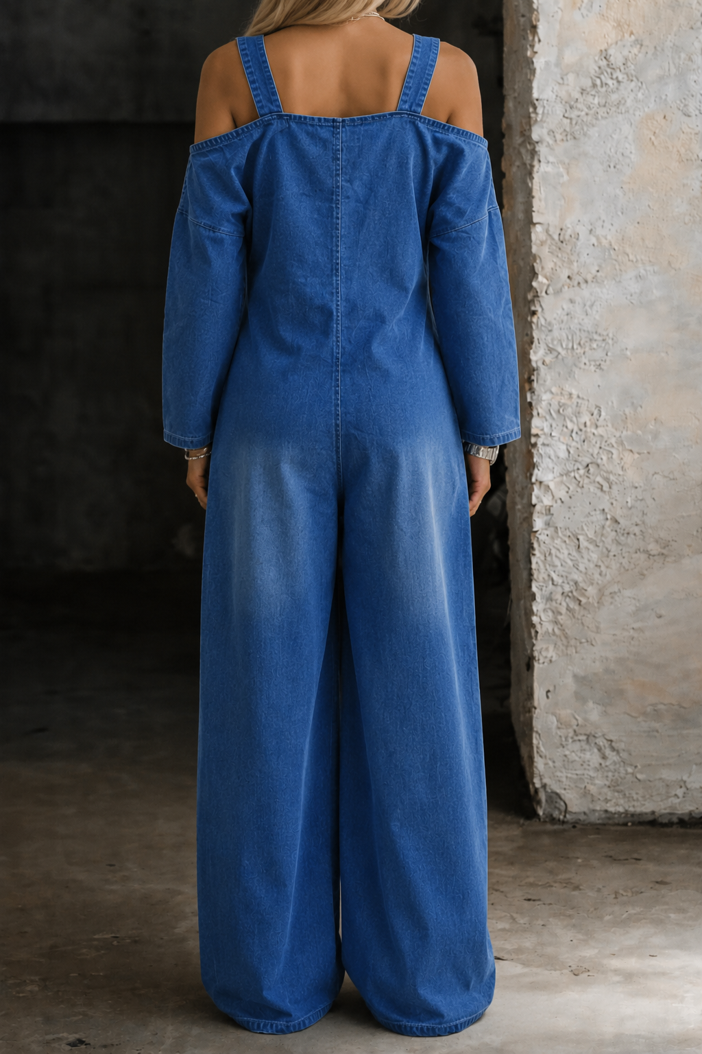 Sophia | Off Shoulder Denim Jumpsuit