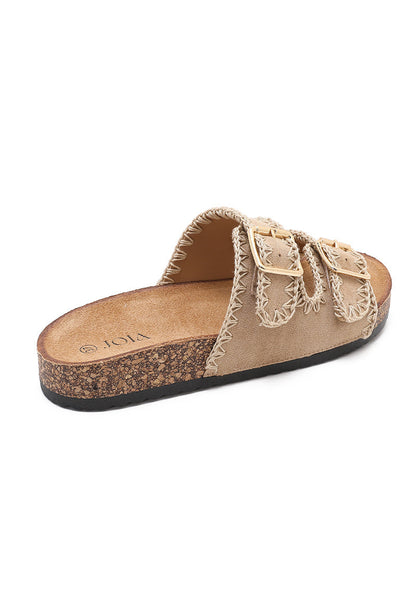 Wilhelmina | Beige Wedge Sandal