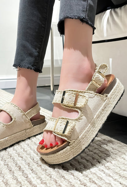 Kerensa | Beige Wedge Sandal