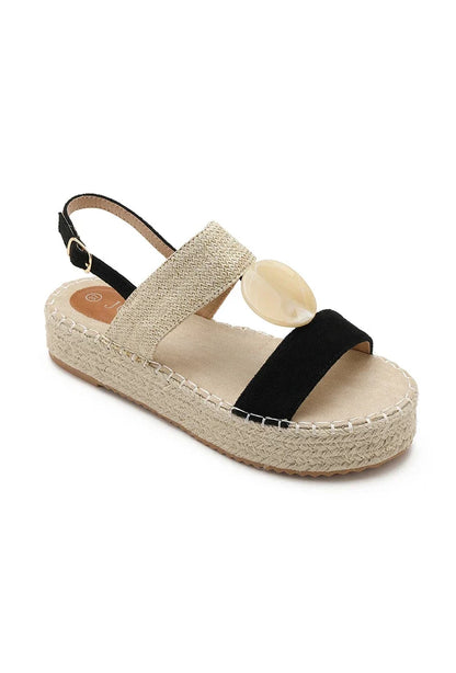 Ysolt | Black Wedge Sandal