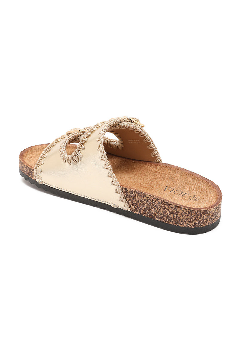 Tindra | Gold Wedge Sandal
