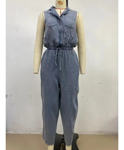 Rosalia | Sleeveless Denim Jumpsuit