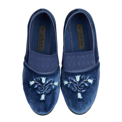Sasha | Wide Fit Embroidered Slippers