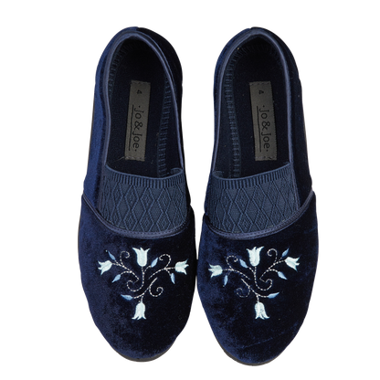 Sasha | Wide Fit Embroidered Slippers