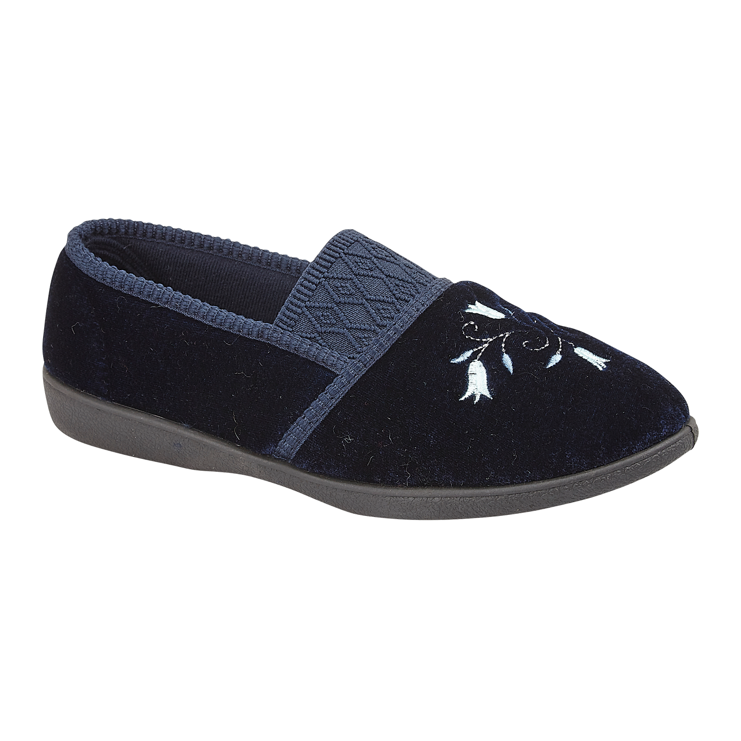 Sasha | Wide Fit Embroidered Slippers