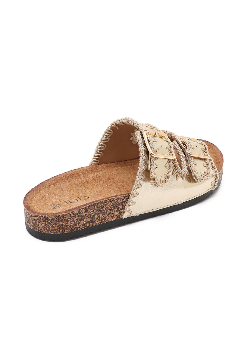 Tindra | Gold Wedge Sandal