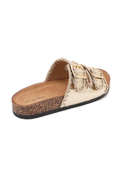 Tindra | Gold Wedge Sandal