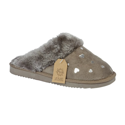 Harlow | Mink Heart Mule Slippers