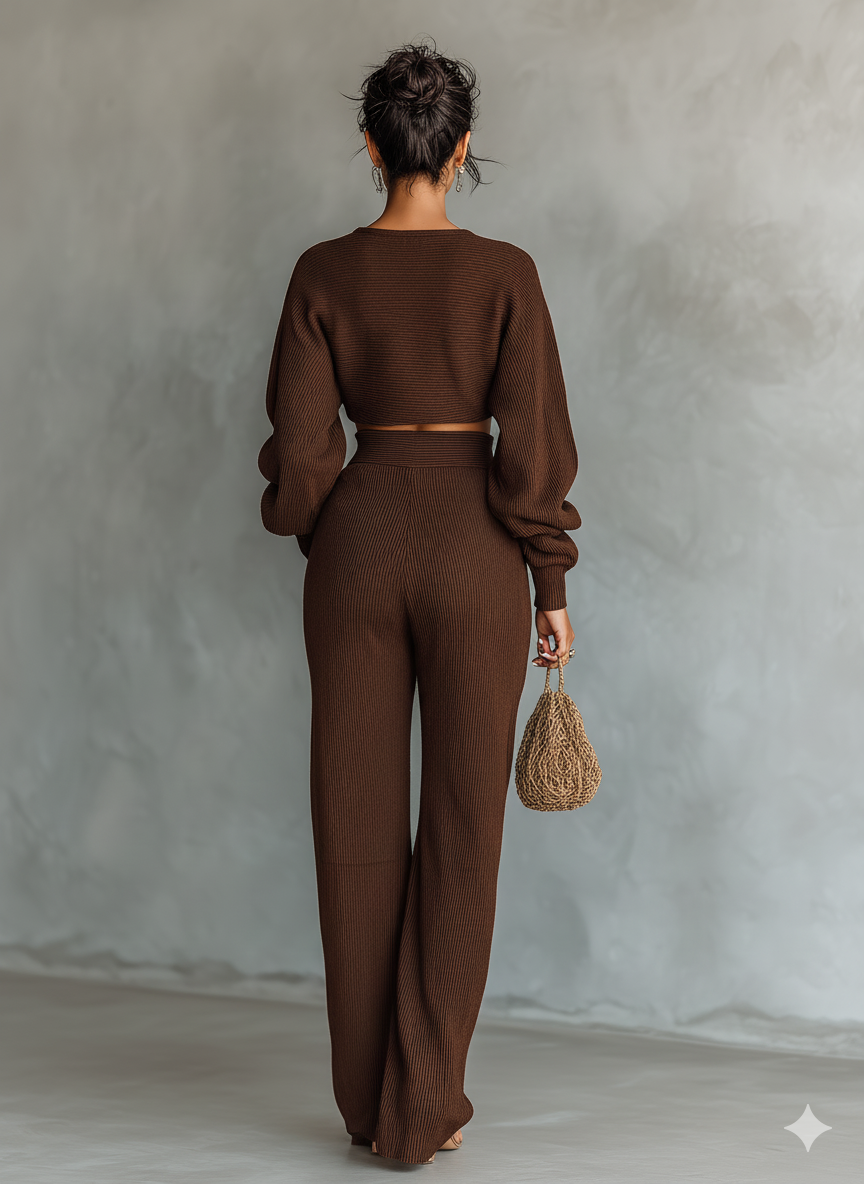 Ada | Coffee Knit Set