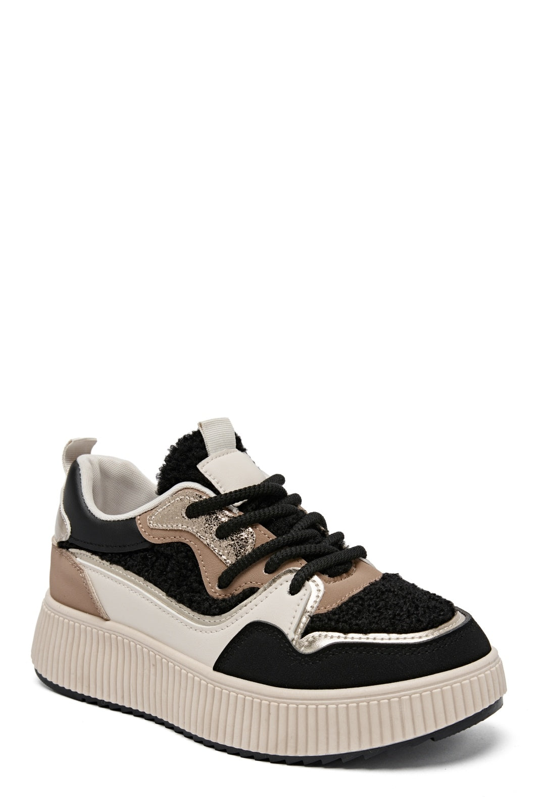 Undine | Black Wedge Sneaker