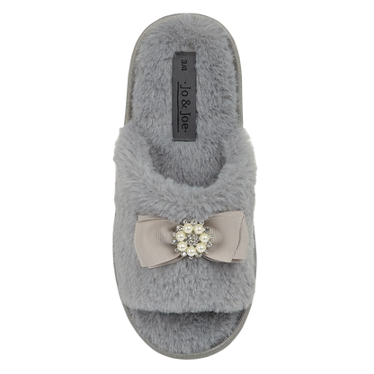 Coral | Faux Fur Open Toe Sliders