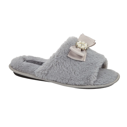 Coral | Faux Fur Open Toe Sliders