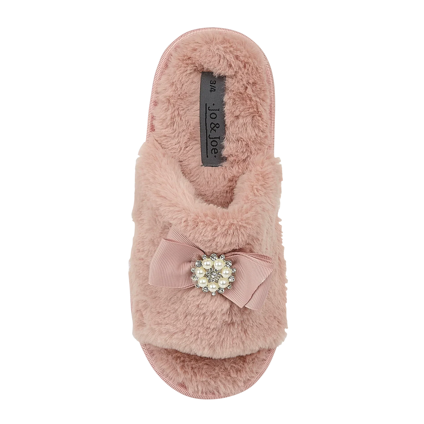 Coral | Faux Fur Open Toe Sliders