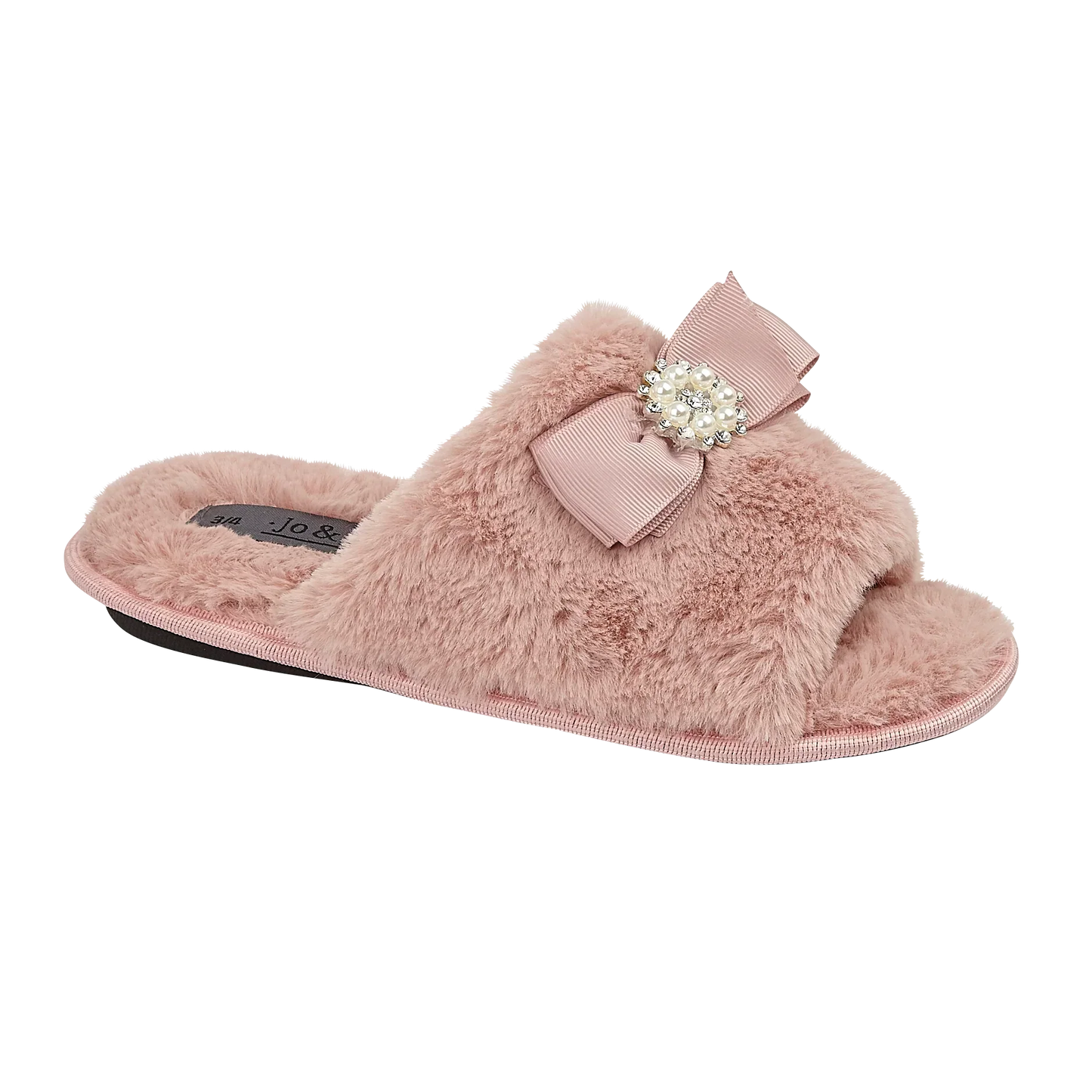 Coral | Faux Fur Open Toe Sliders