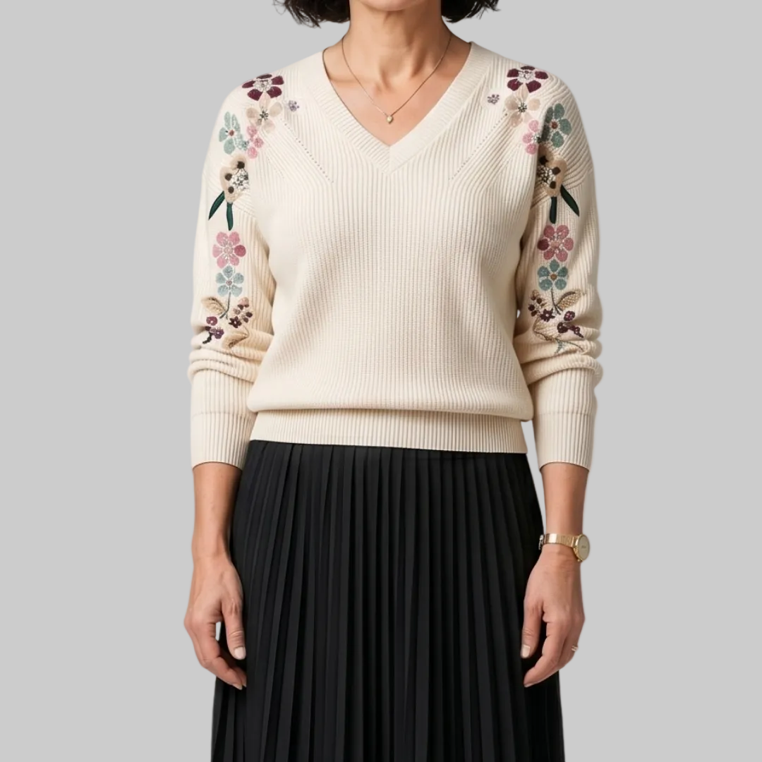 Honora | Elegant Floral Knit Jumper