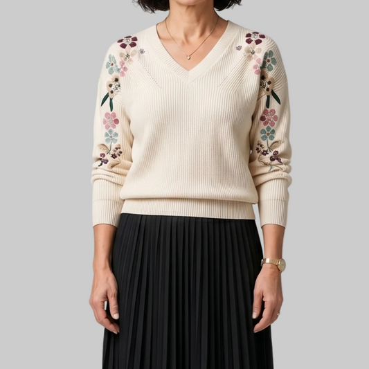 Honora | Elegant Floral Knit Jumper