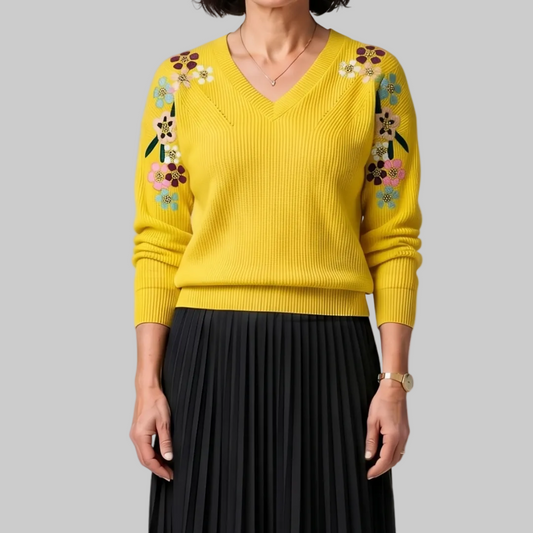 Marisol | Elegant Floral Knit Jumper