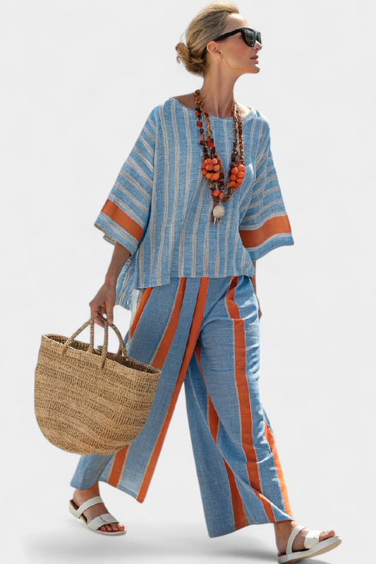 Velmere | Terracotta Striped Set