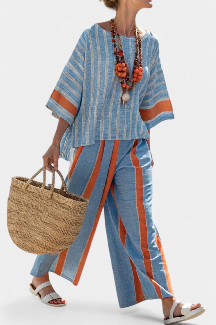 Velmere | Terracotta Striped Set