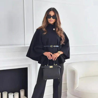 Hattie | High Neck Cape Coat