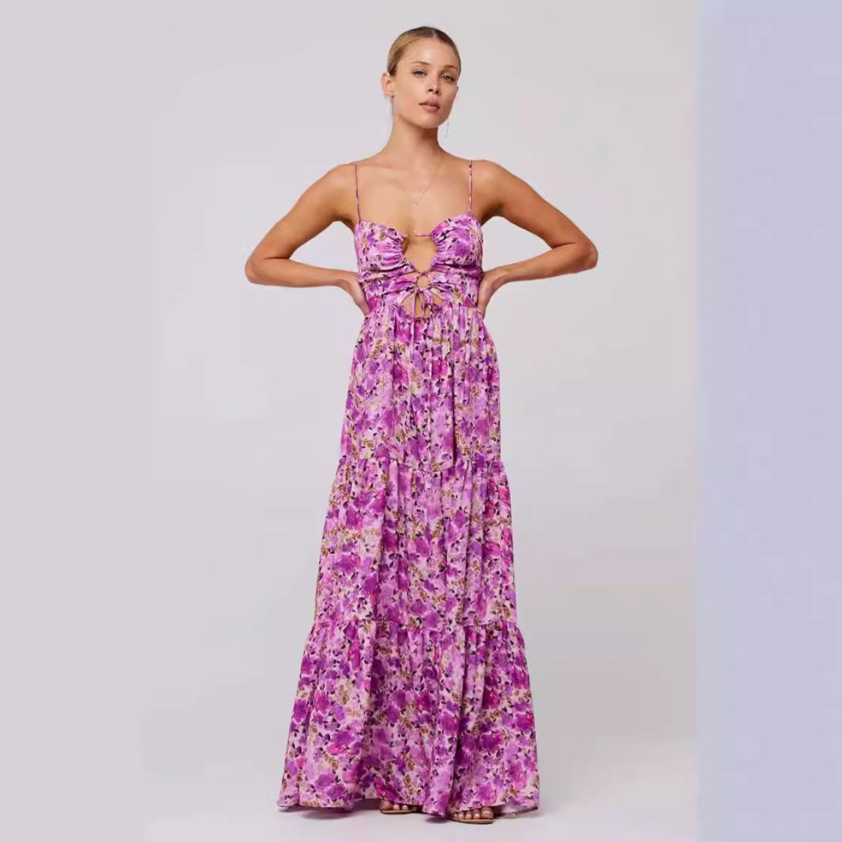 Marsha | Chic Sleeveless Cross Tie-Up Front Summer Maxi Dress