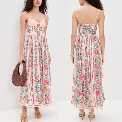 Idonna | Classy Sleeveless Summer Floral Cami Maxi Dress