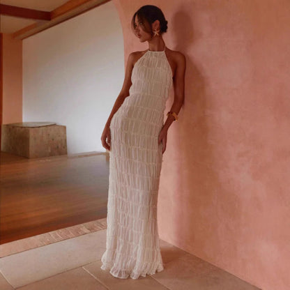 Lunet | Elegant Sleeveless Backless Bodycon Maxi Dress