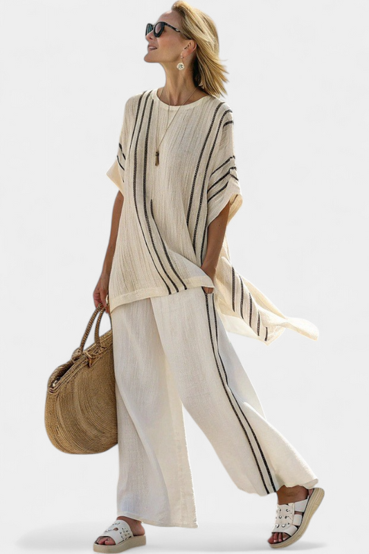 Greysen | Ivory Blouse & Pants
