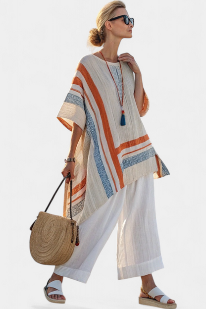 Caevan | Striped Blouse & Pants