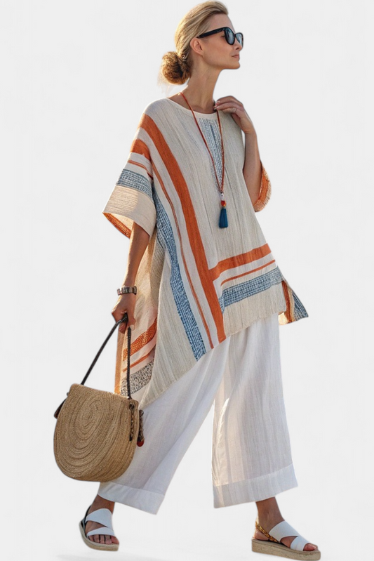 Caevan | Striped Blouse & Pants