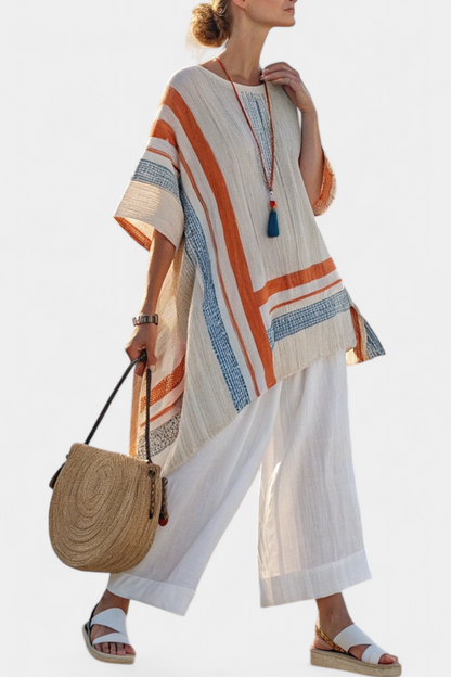 Caevan | Striped Blouse & Pants