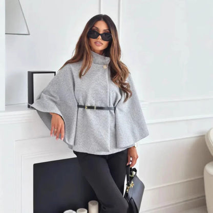 Hattie | High Neck Cape Coat