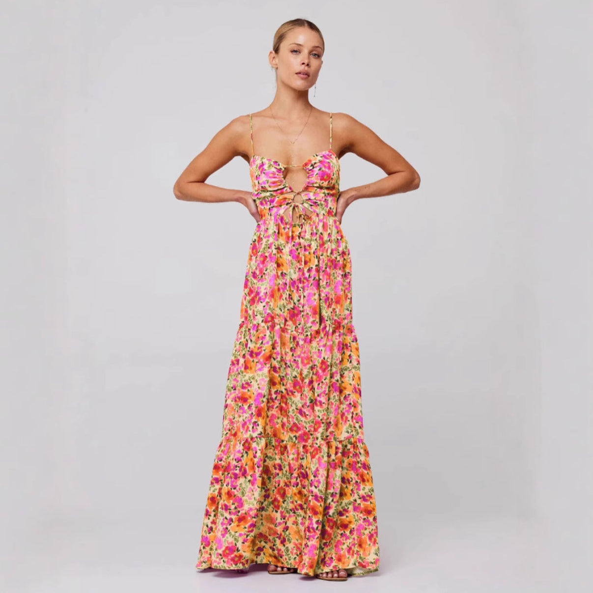 Marsha | Chic Sleeveless Cross Tie-Up Front Summer Maxi Dress