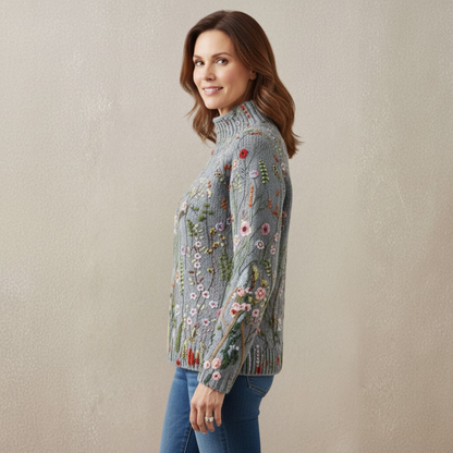 Maurine | Vintage floral print turtleneck sweater