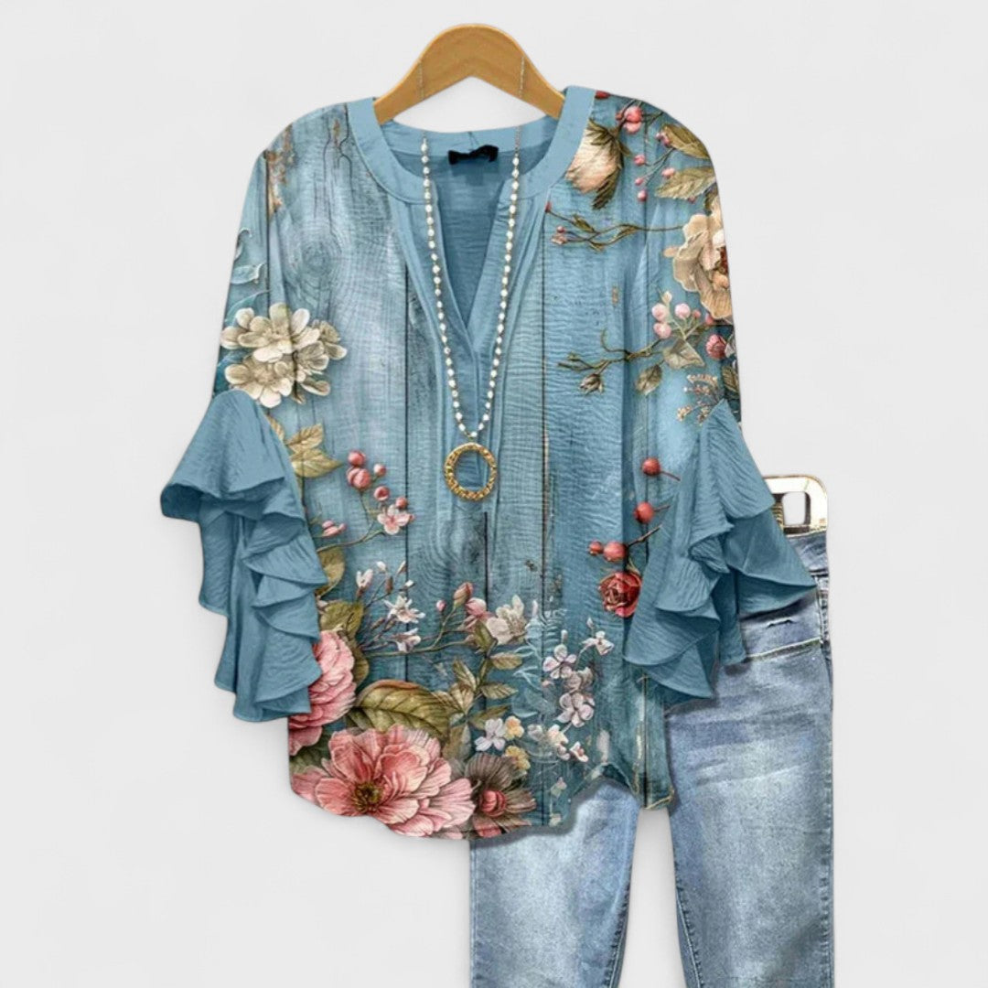 Blue Floral / 4XL (22)
