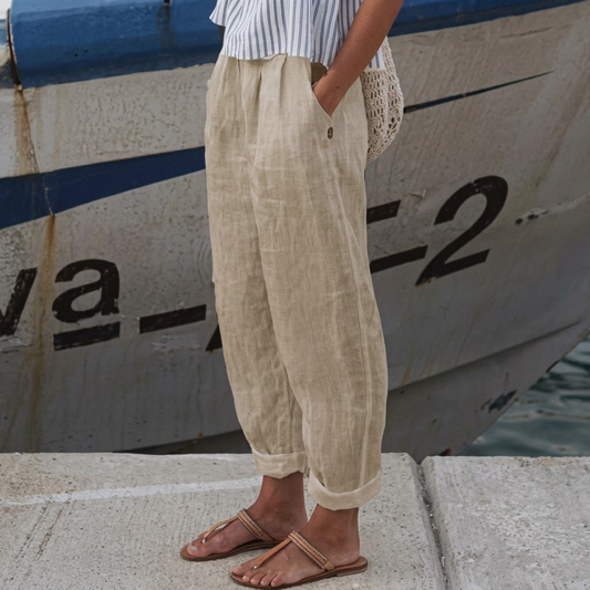 Haley | Elegant Vintage Floral Print Pants