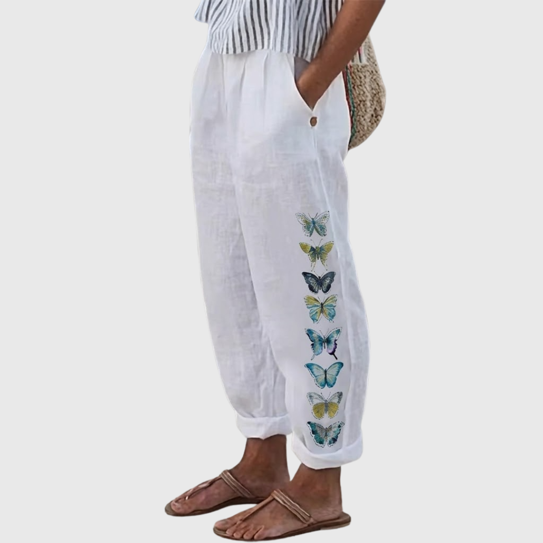 Darcy | Elegant Vintage Floral Print Pants