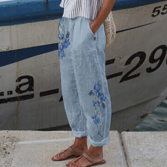 Kelsey | Elegant Vintage Floral Print Pants