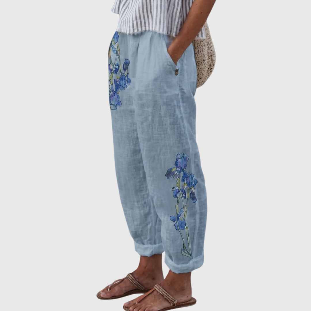 Kelsey | Elegant Vintage Floral Print Pants