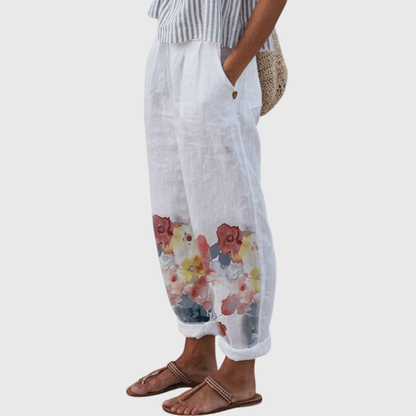 Lorena | Elegant Vintage Floral Print Pants