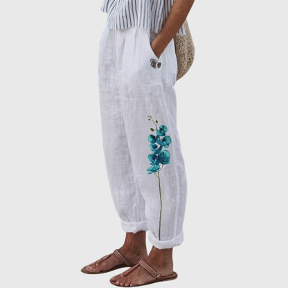 Moira | Elegant Vintage Floral Print Pants