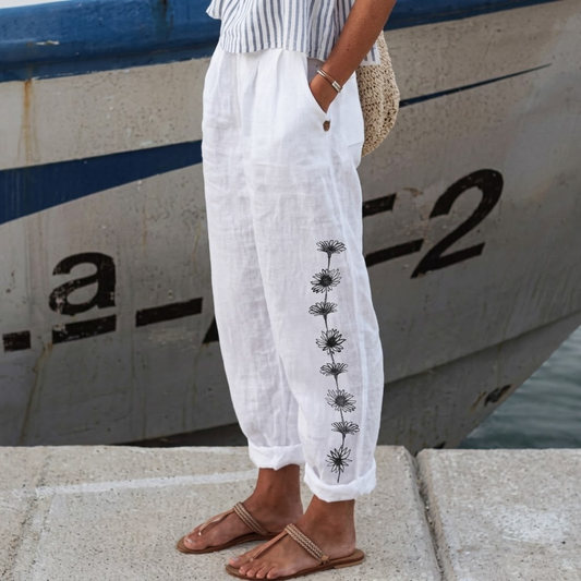 Nadia | Elegant Vintage Floral Print Pants
