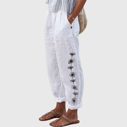 Nadia | Elegant Vintage Floral Print Pants