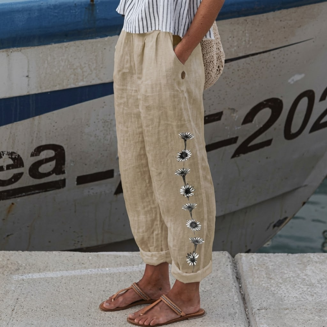 Adrienne | Elegant Vintage Floral Print Pants