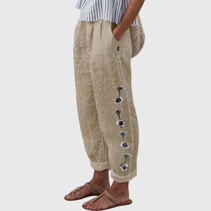 Adrienne | Elegant Vintage Floral Print Pants