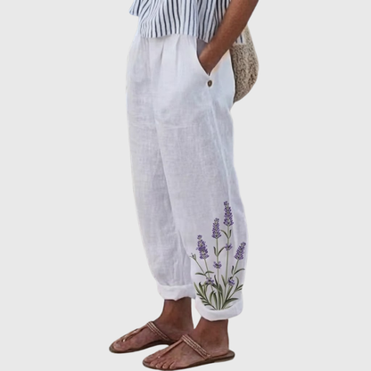Alana | Elegant Vintage Floral Print Pants