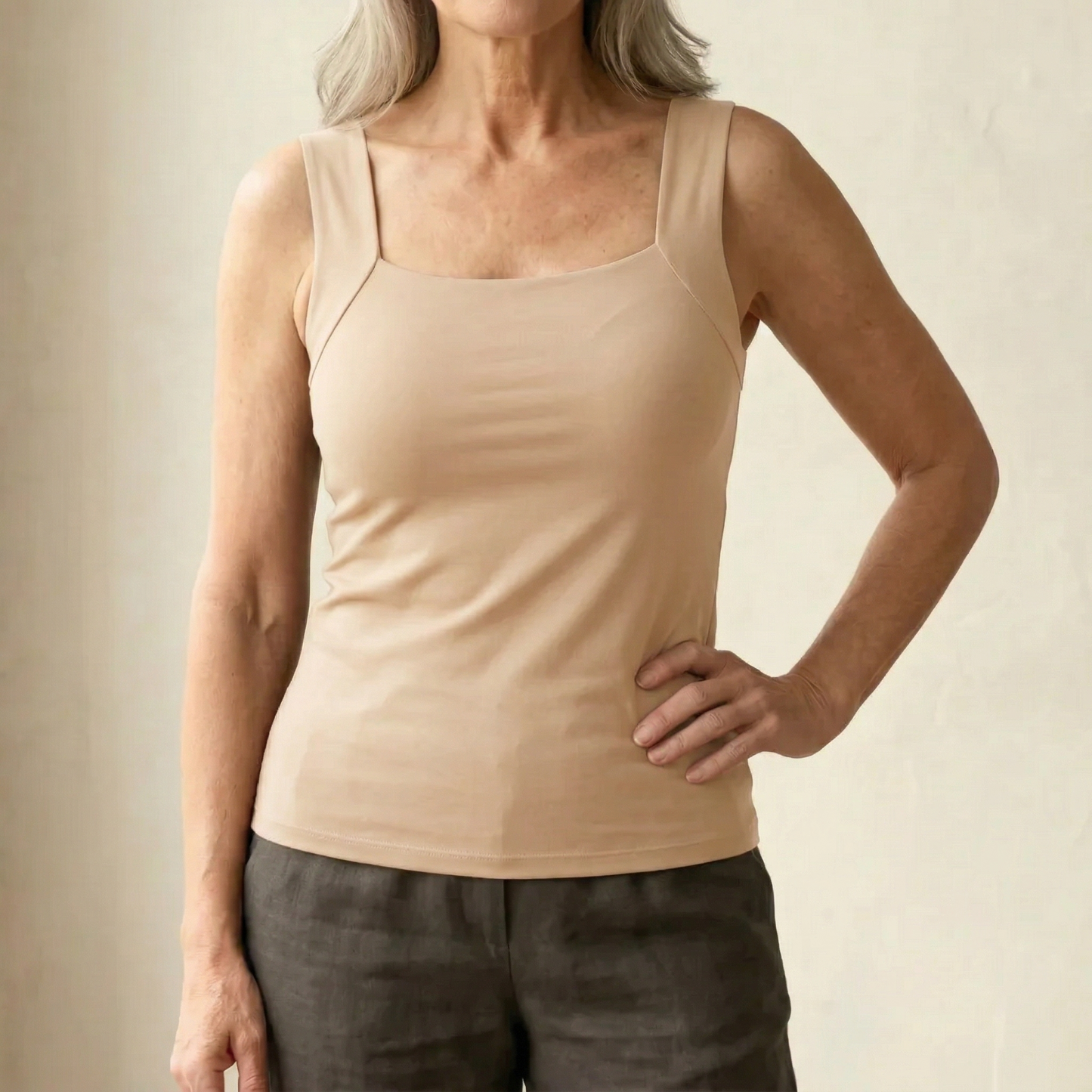 Genevieve | Nude Built-In Bra Tank