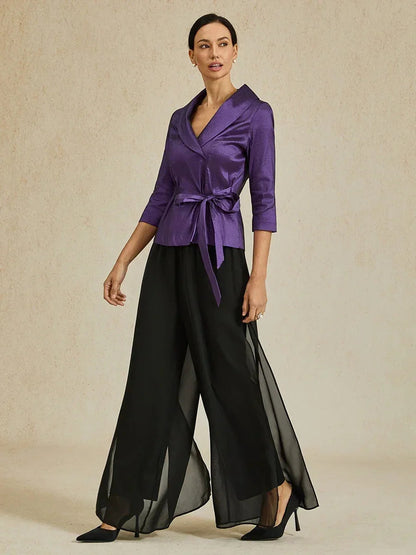 Navessa | Chiffon Split Leg Pants